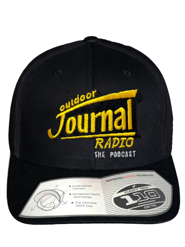 Outdoor Journal Radio Podcast Embroidered Flexfit® Mini Pique Cap - Black