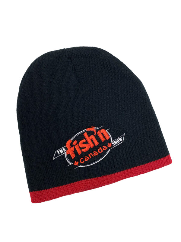 The Fish'n Canada Show Embroidered 8" Knit Beanie - Black (Red Trim)