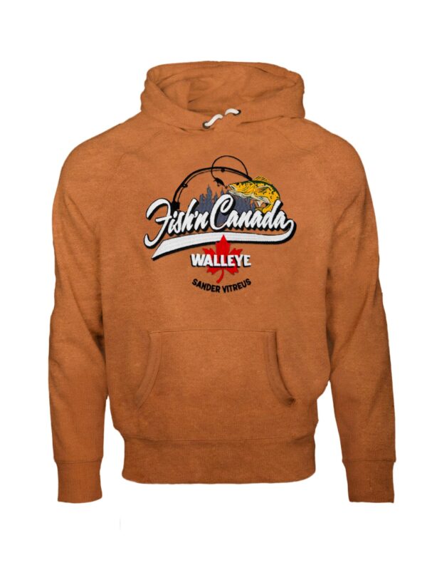 Fish'n Canada Embroidered WALLEYE Hoodie - Caramel