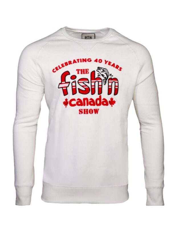 The Fish'n Canada Show Embroidered 40th Anniversary Crewneck - White