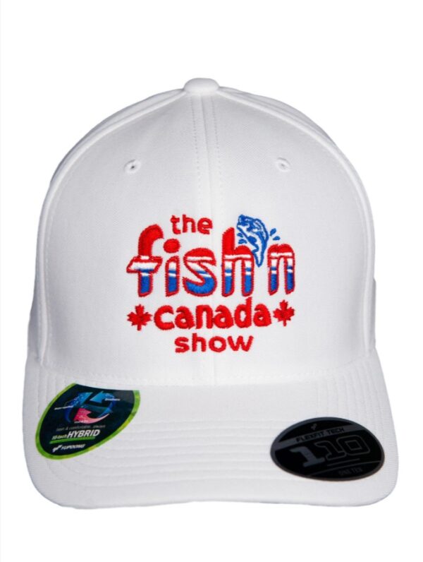 The Fish'n Canada Show 40th Anniversary Embroidered Flexfit® Hat- White